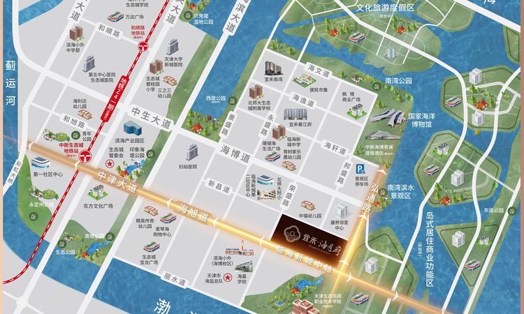 宜禾海月府交通图