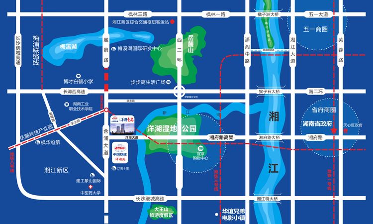 中国铁建洋湖壹品交通图
