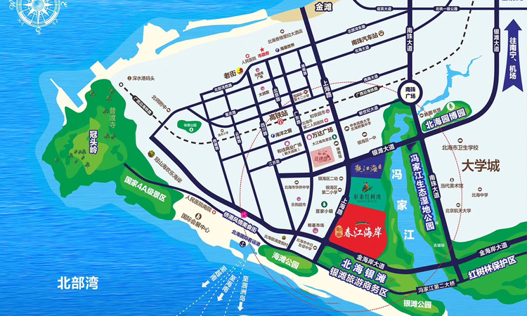 彰泰春江海岸交通图
