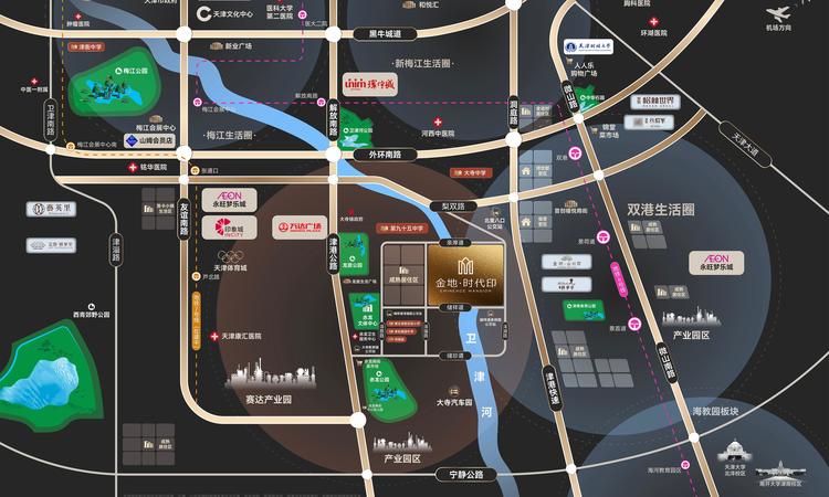 金地时代印交通图