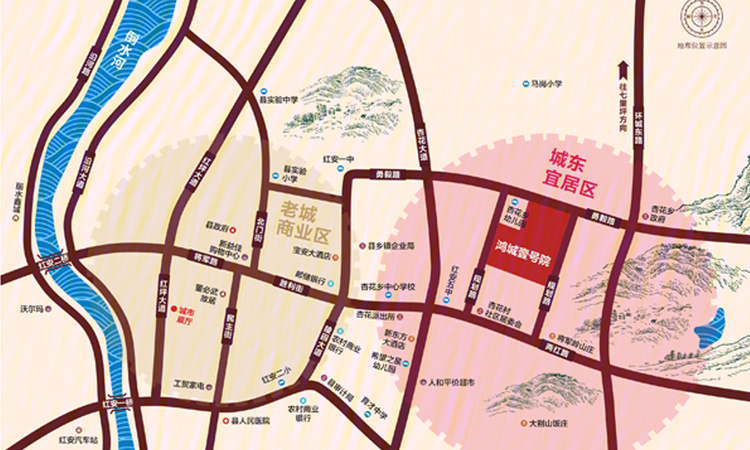 红安鸿城壹号院交通图