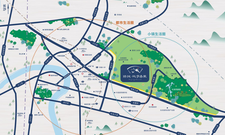 绿城桃李春风交通图