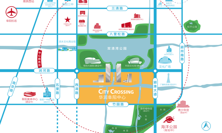 华润阜阳中心交通图