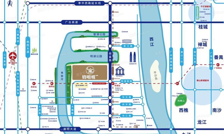 高明钧明城交通图