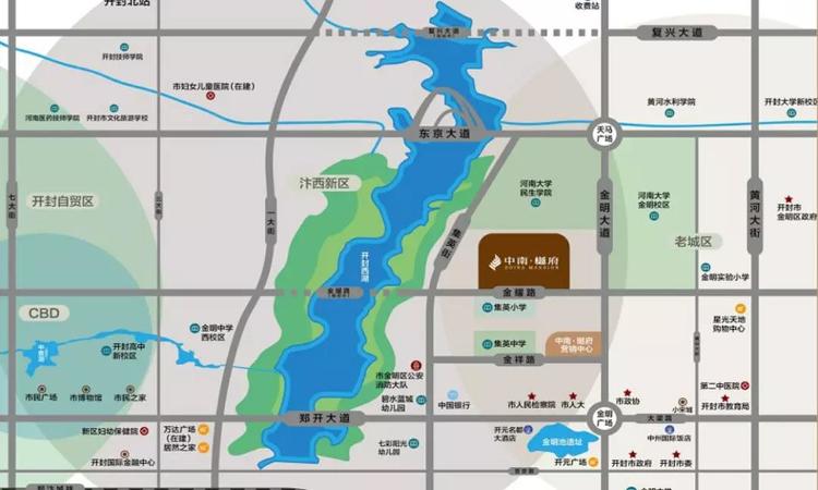 开封中南樾府交通图