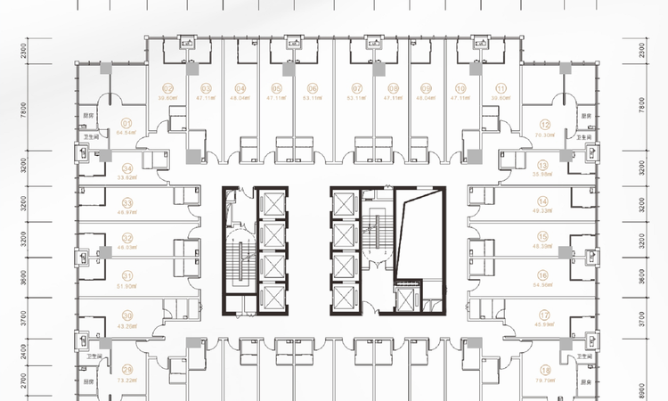 桂鑫汇文中心楼层平面图