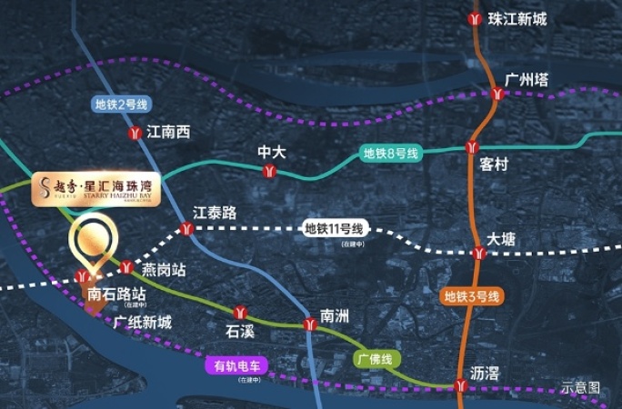 越秀星汇海珠湾交通图