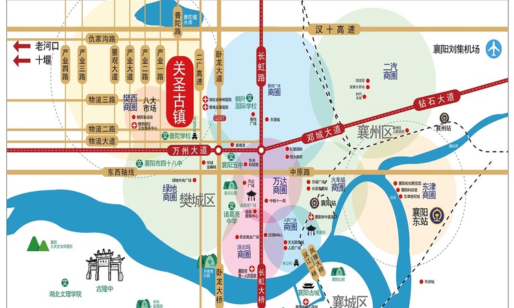 襄阳关圣古镇交通图