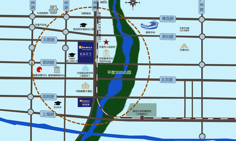 平度公园壹号交通图