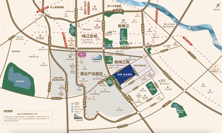 绿城天津桂语朝阳交通图