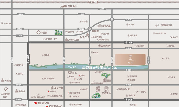 海门朗园交通图