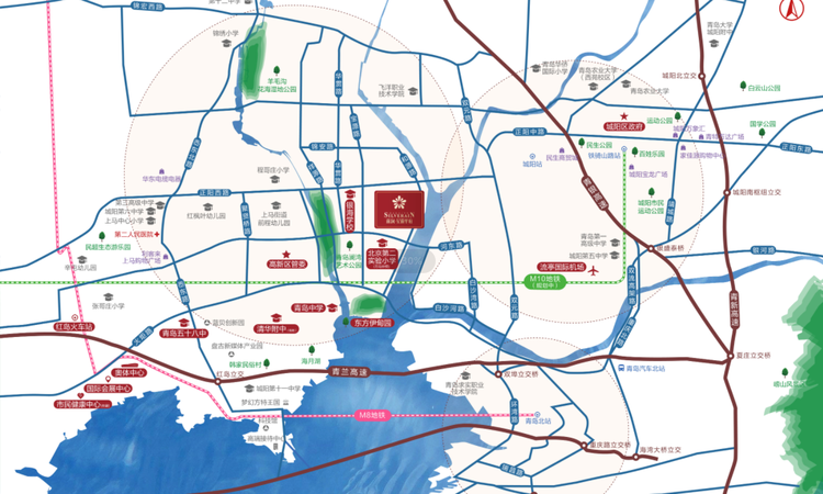 雨润星雨华府南区交通图