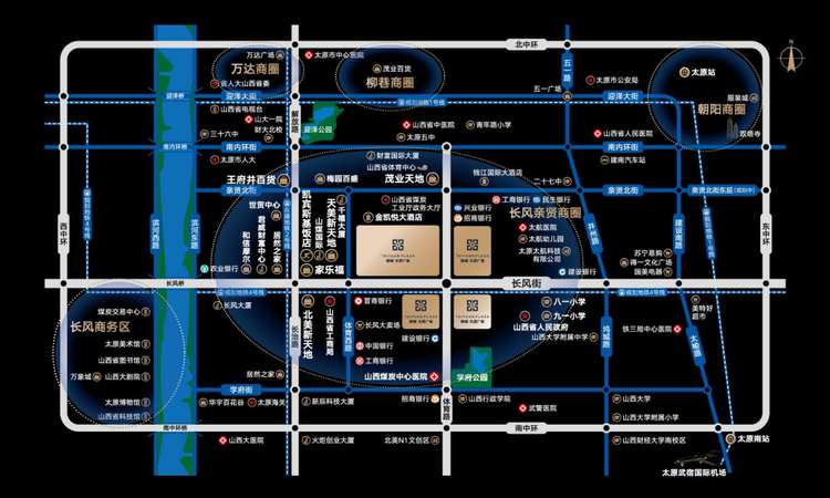 绿城太原广场交通图