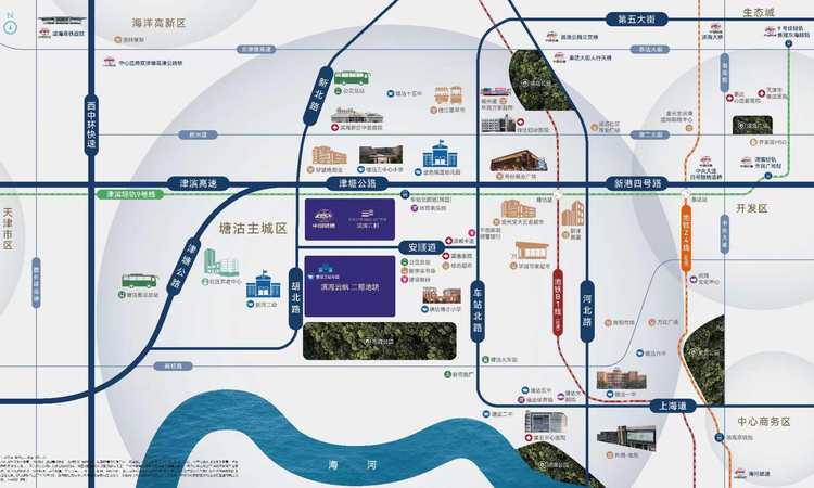 中国铁建·滨海云帆交通图