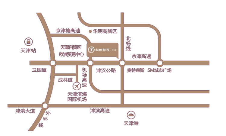 科创慧谷天津园区交通图