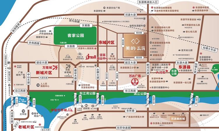 河源美的云筑交通图