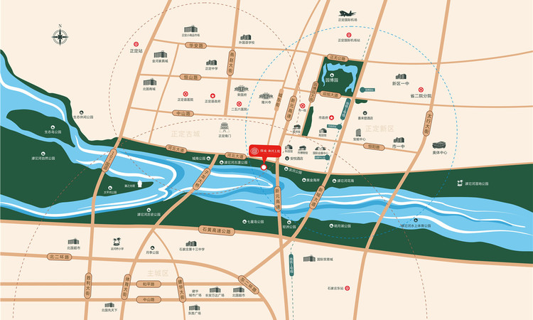 绿城御河上院交通图