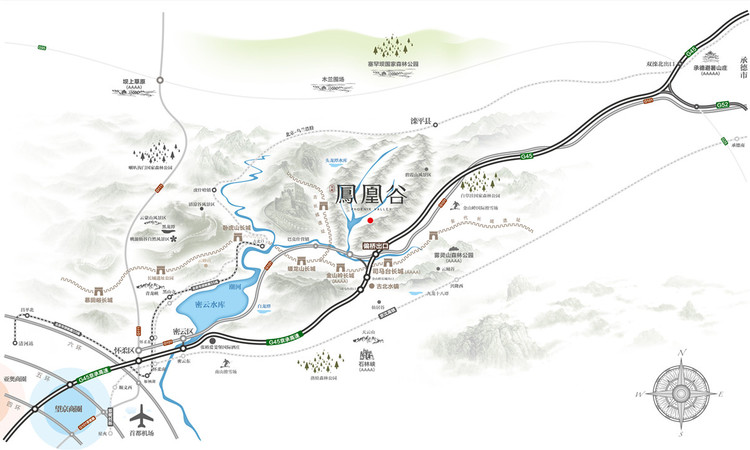 御花长城·凤凰谷交通图