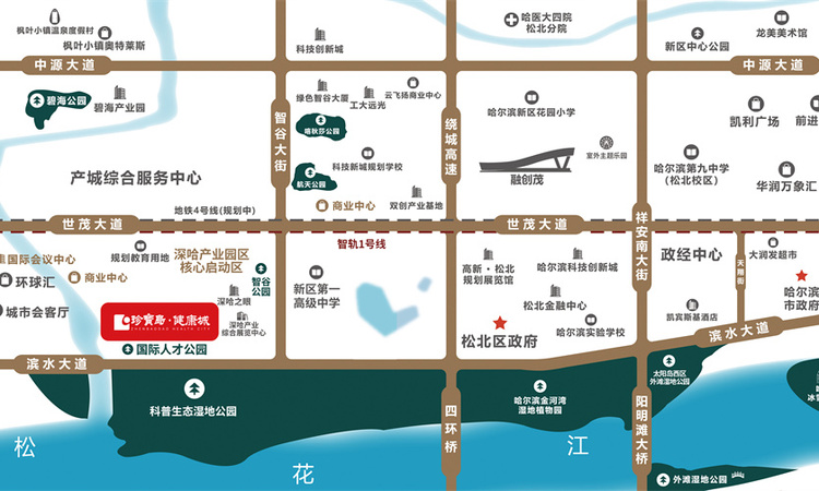 珍宝岛·健康城交通图