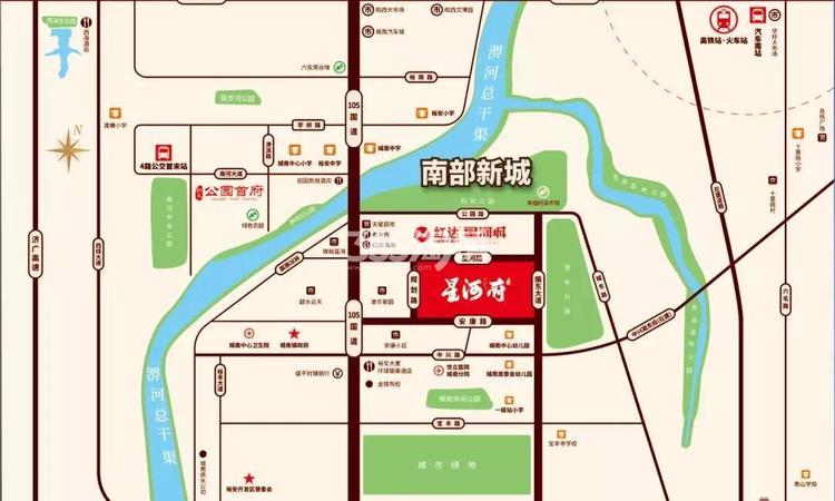 红达星河府交通图