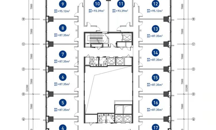 武汉翡翠中心B区楼层平面图