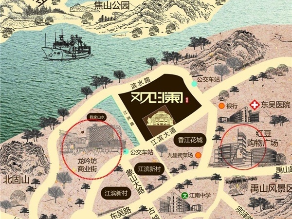 江山名洲江山府交通图