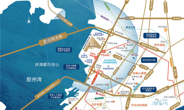 青岛滨海国际中心交通图