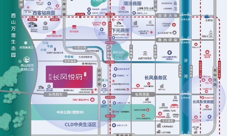 新城长风悦府交通图