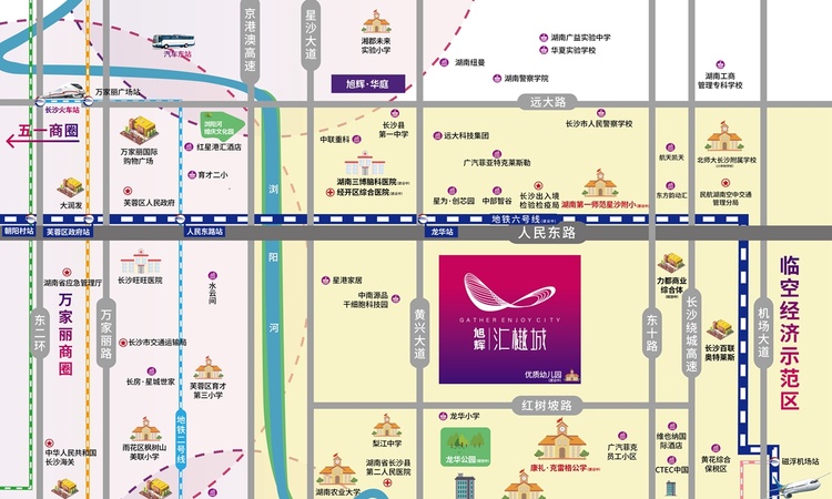 旭辉汇樾城交通图