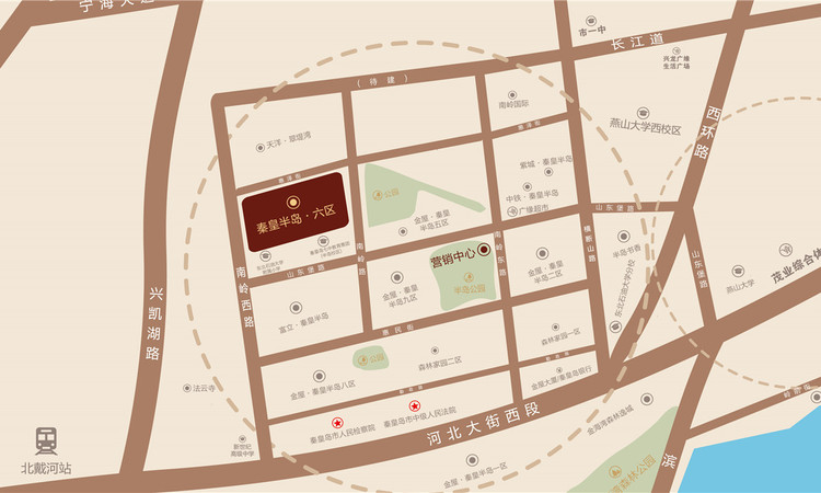 秦皇半岛·六区交通图