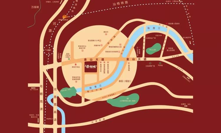 紫金荣耀城交通图