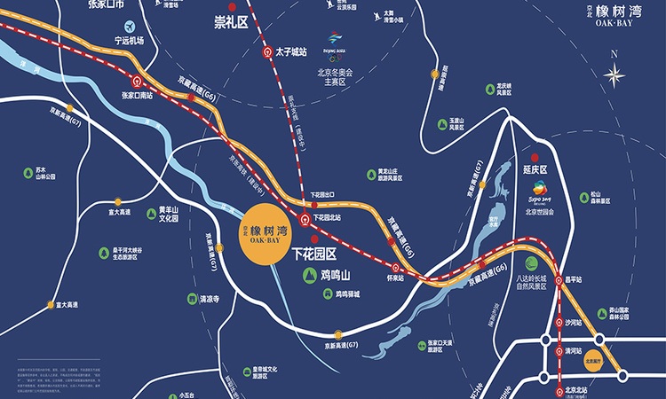 京北橡树湾交通图