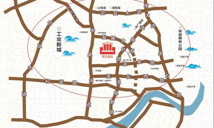 阳光温泉御府交通图