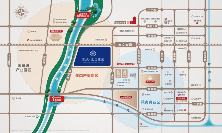 蓝城·玉兰花园交通图