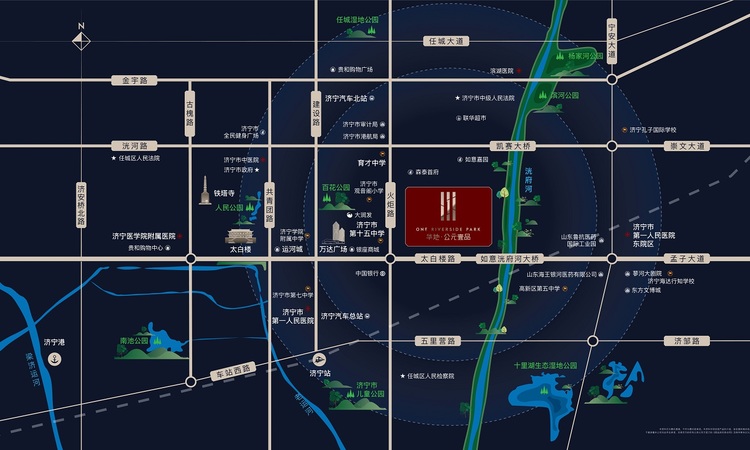 济宁华地公元壹品交通图