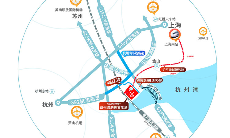 杭州湾融创文旅城交通图