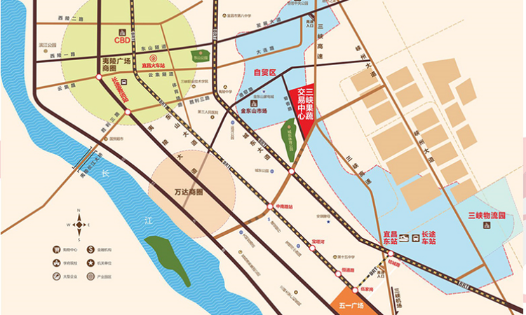 三峡果蔬交易中心交通图