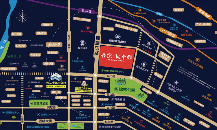 吾悦桃李郡交通图