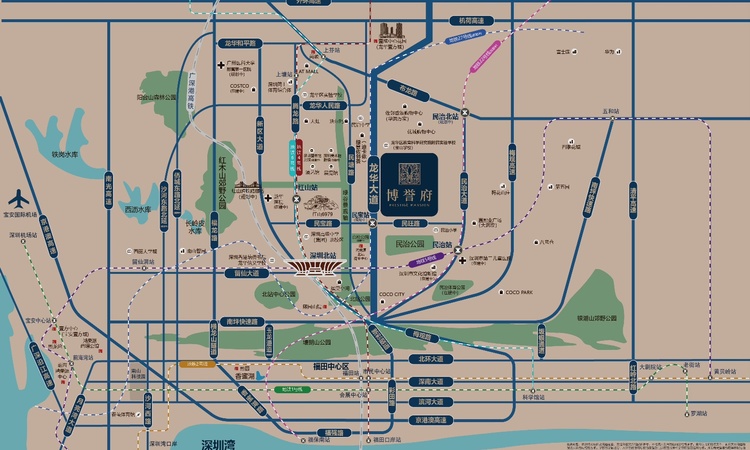鸿荣源博誉府交通图