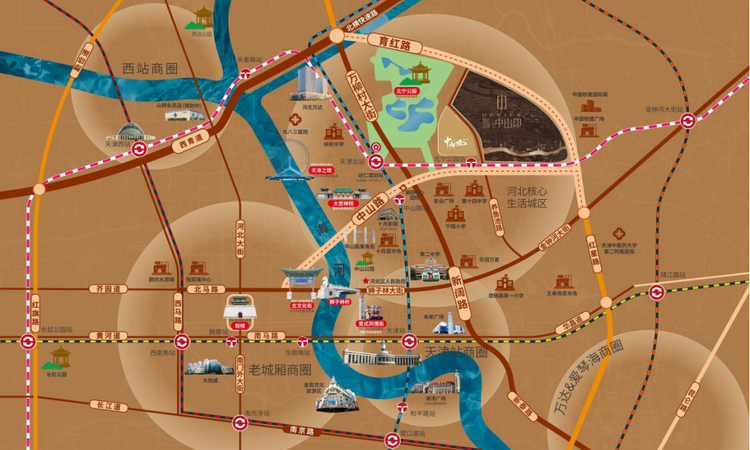 信达金地中山印交通图