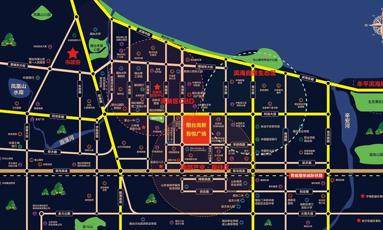 烟台高新吾悦广场交通图