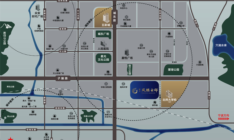 银丰凤麟云邸交通图