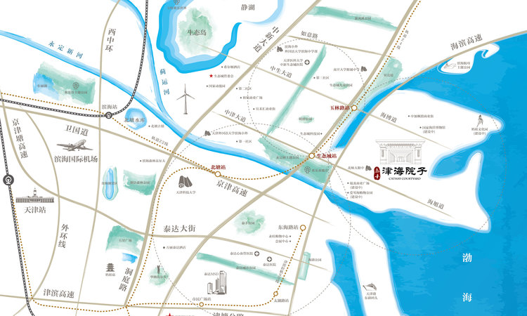 津海院子交通图