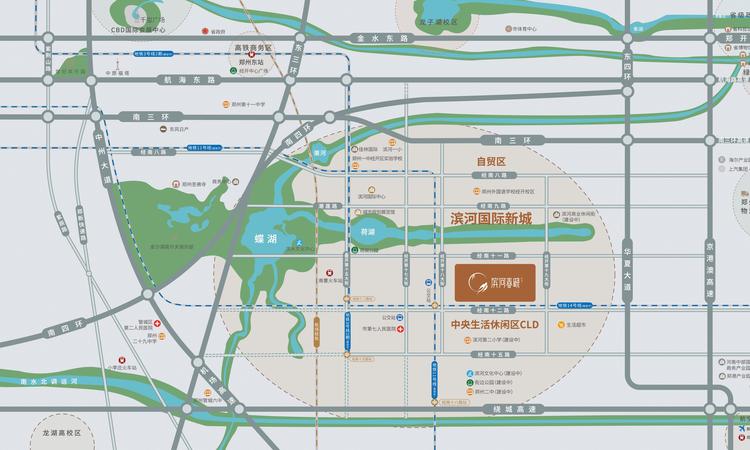 滨河春晓交通图