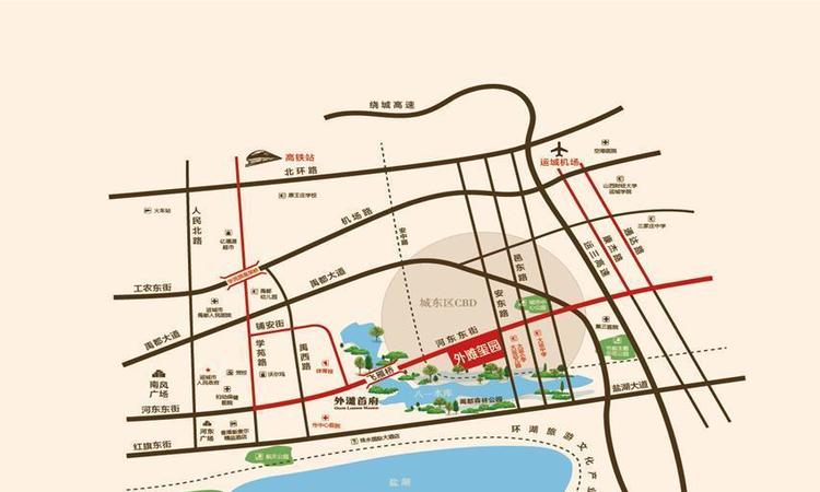 大运·外滩玺园交通图