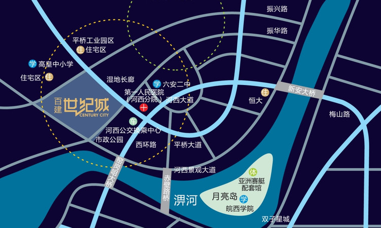 百建世纪城交通图