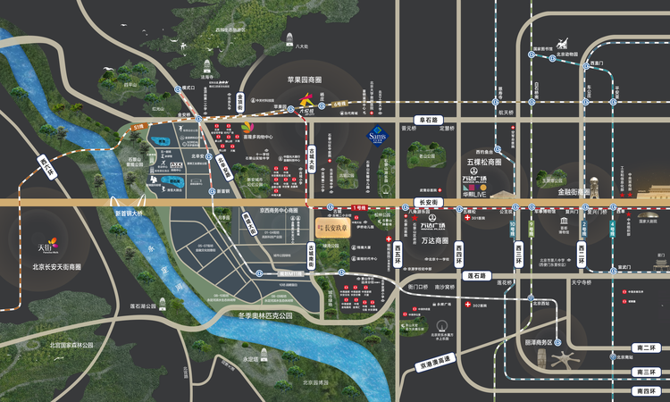 中海·长安玖章交通图