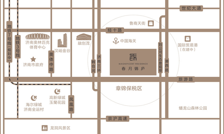 济高绿城春月锦庐交通图