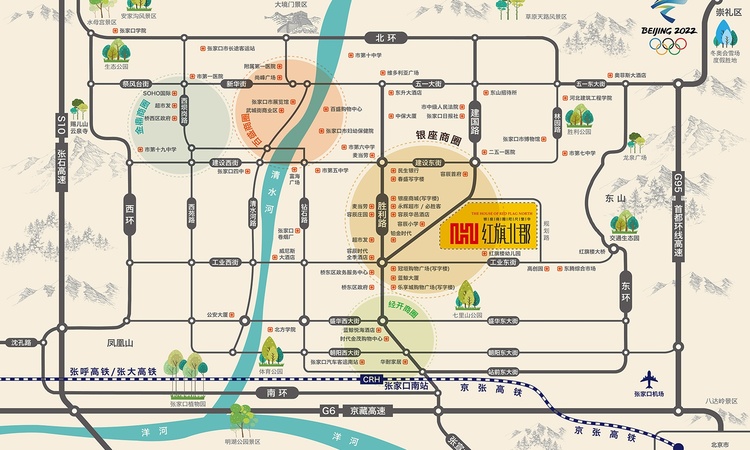 红旗北郡交通图