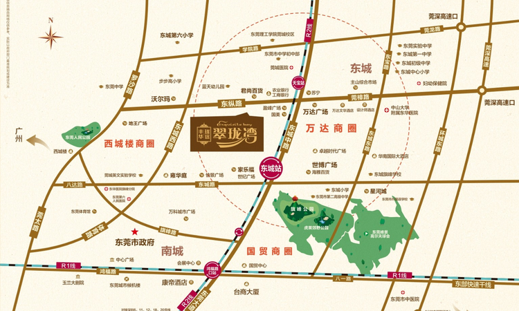 丰华珑远翠珑湾交通图
